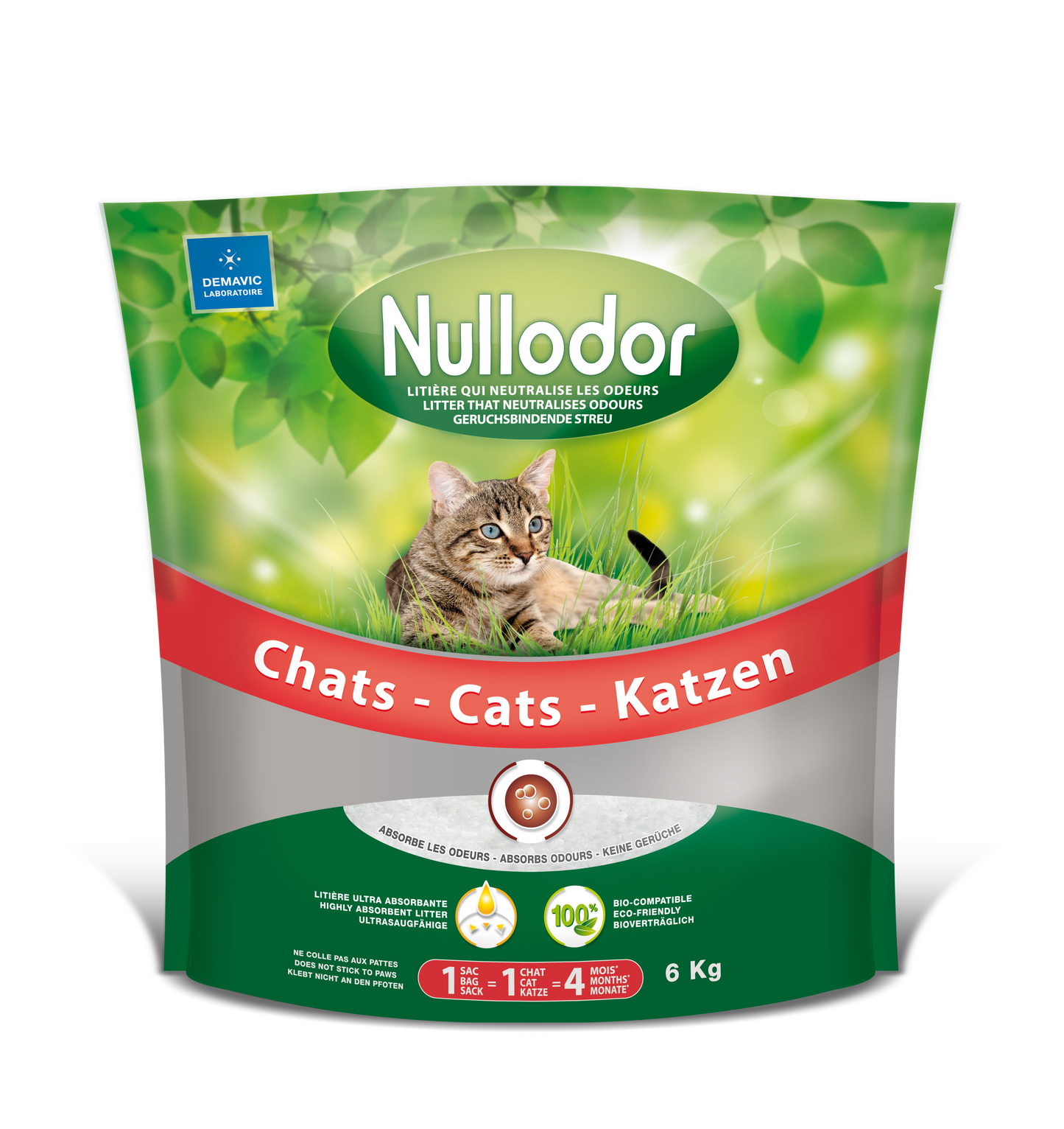 Nullodor Litière en Silicagel pour chat 6 kg