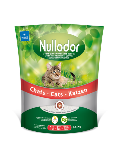 Nullodor Litière en Silicagel pour chat 1.5 kg